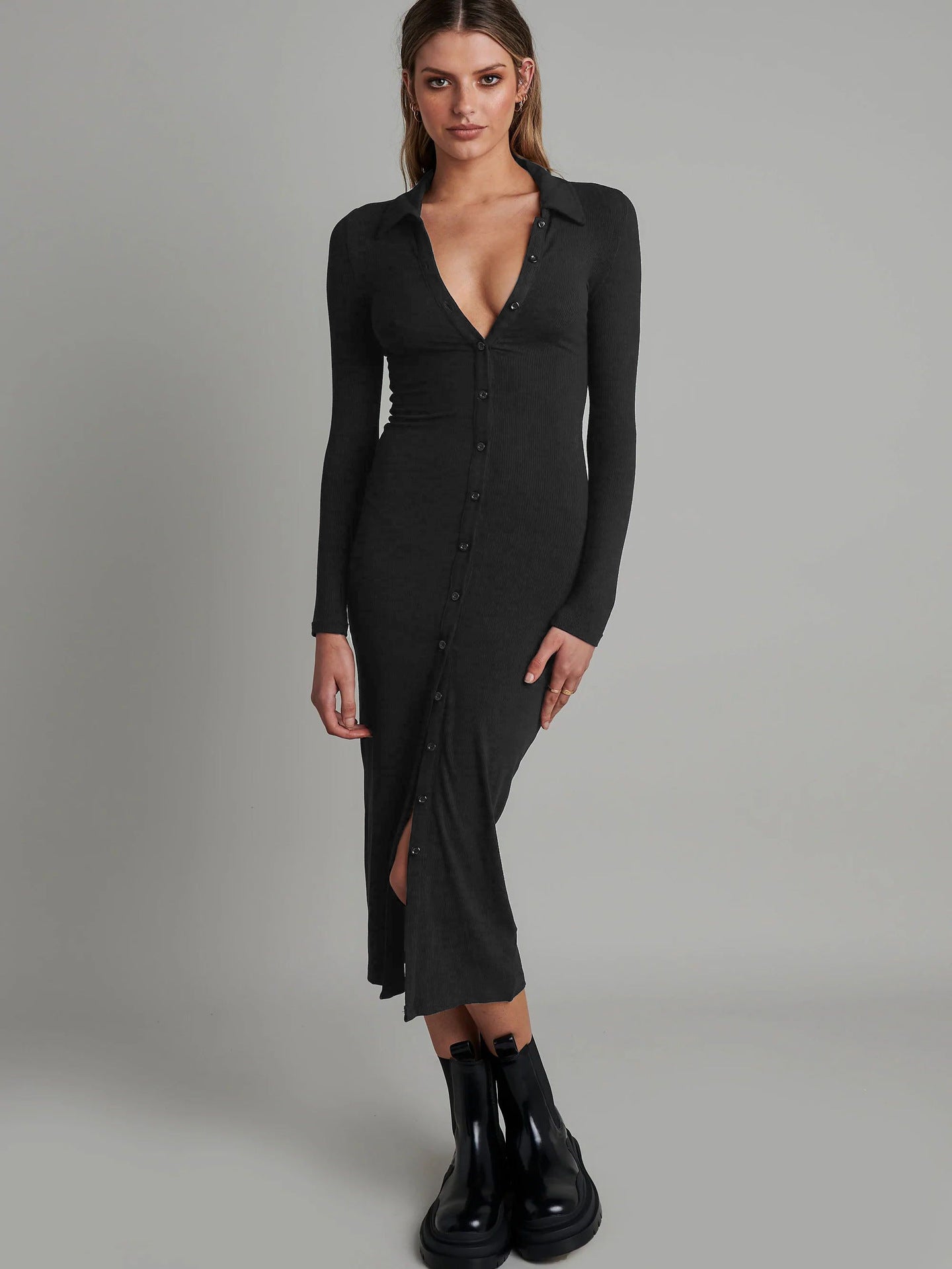 Sexy Long Sleeves Midi Length Sheath Dresses