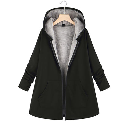 Casual Cotton Velvet Plus Sizes Hoodies Coats