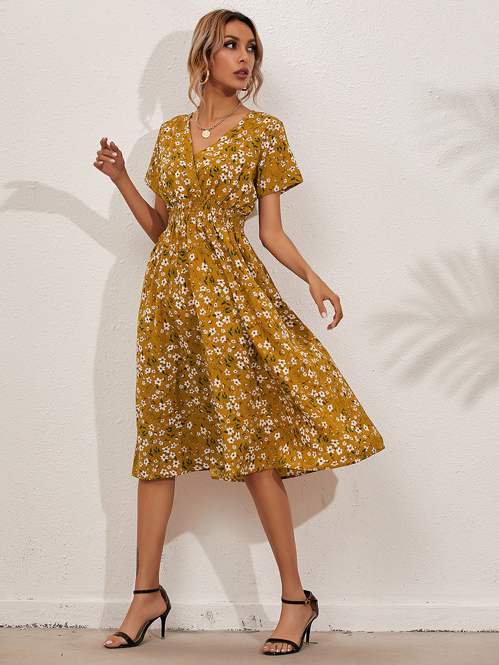 Summer Floral Print Short Sleeves Summer Daily Dresses