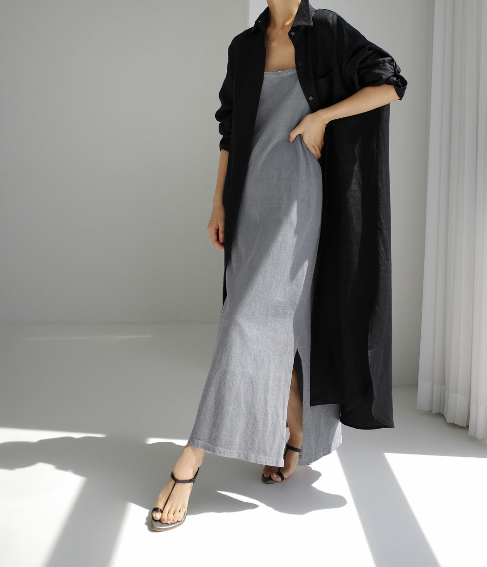 Casual Cotton Plus Sizes Long Sleeves Shirts Dresses
