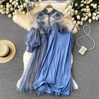Fashion 3d Flowers Two Pieces Fairy Dresses