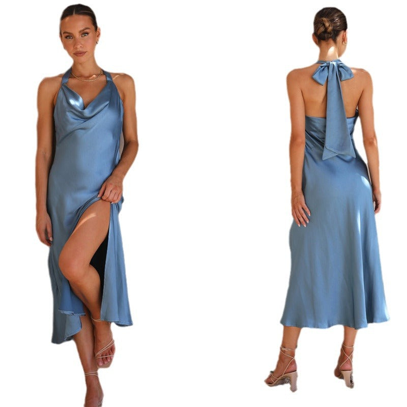 Sexy Sleeveless Backless Split Front Party Dresses