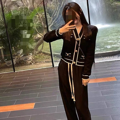 Vintage Two Pieces Knitted Suits for Women