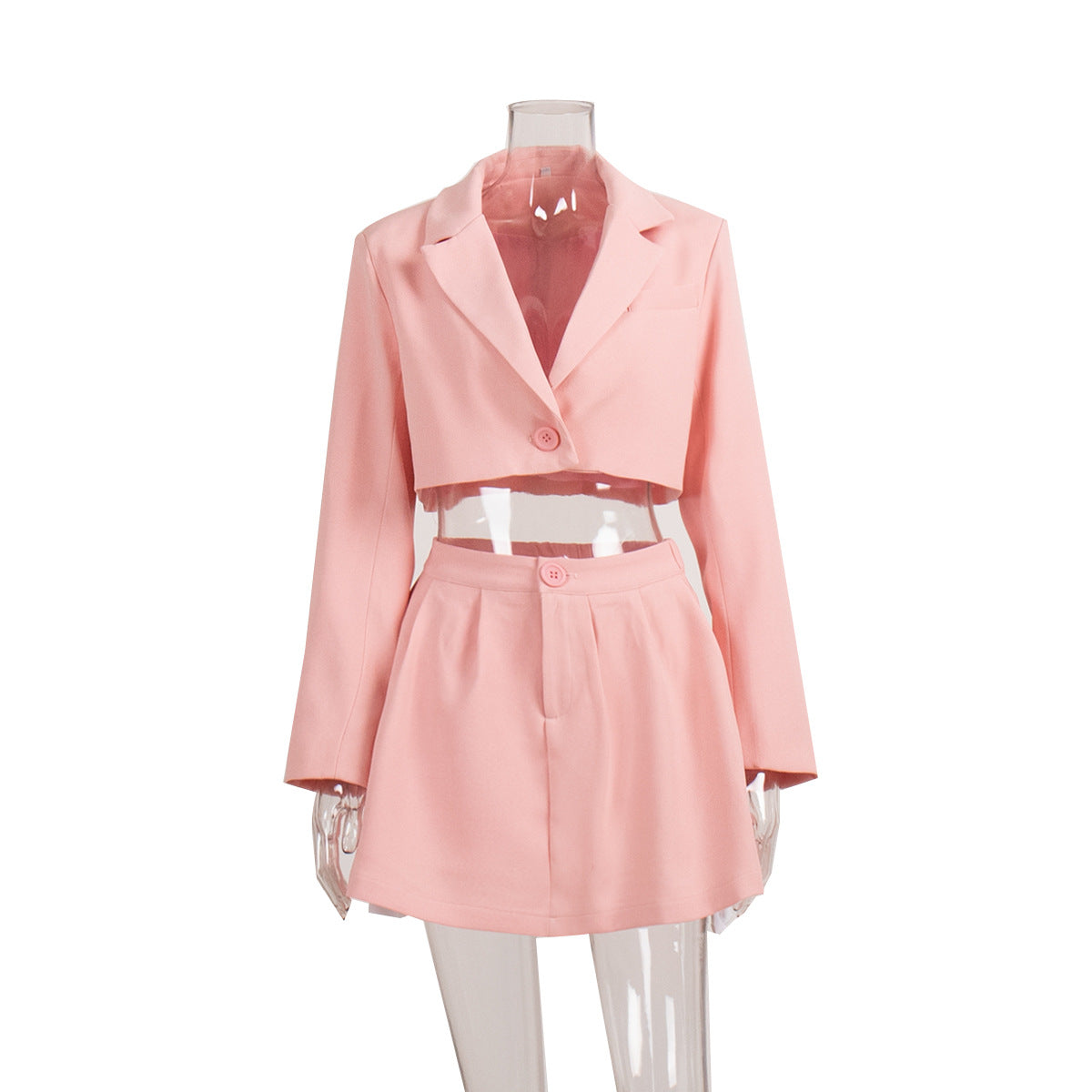 Designed Short Blazers & Mini Skirts Two Pieces Suits