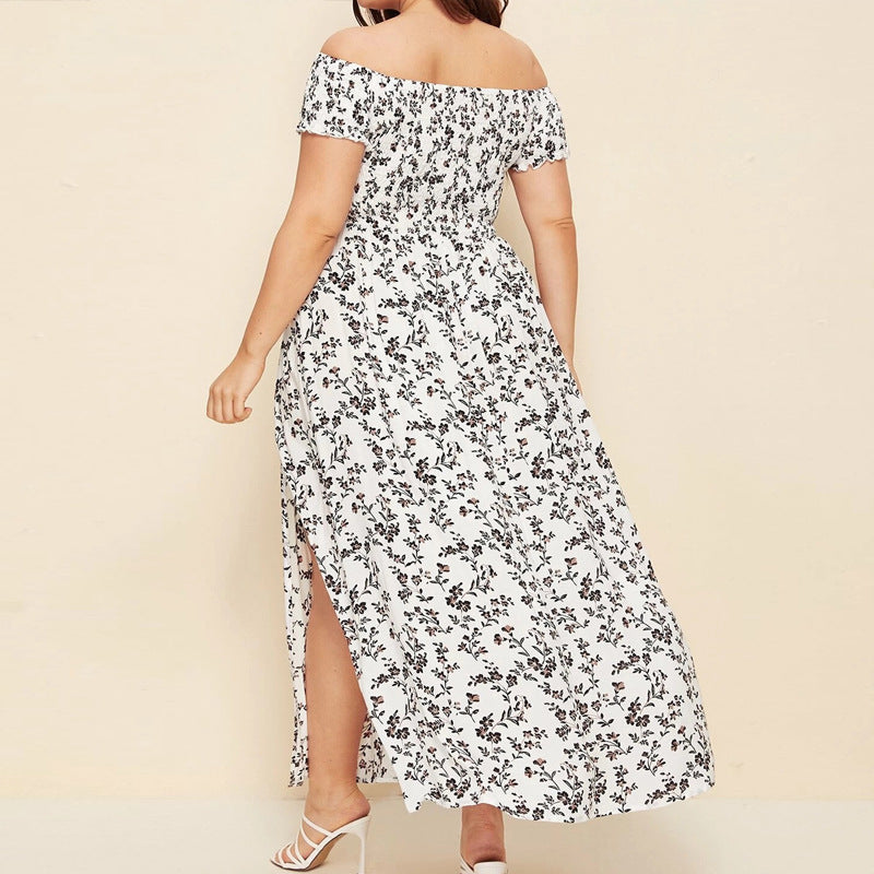 Casual Boho Off The Shoulder Summer Plus Sizes Dresses