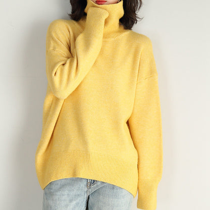 Fashion Turtleneck Knitted Loose Sweaters for Women