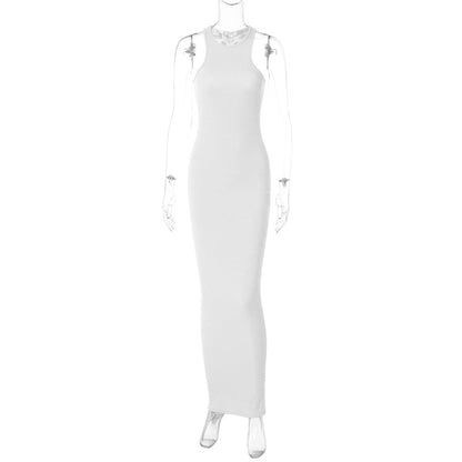 Sexy Fashion Round Neck Sleeveless Long Dresses