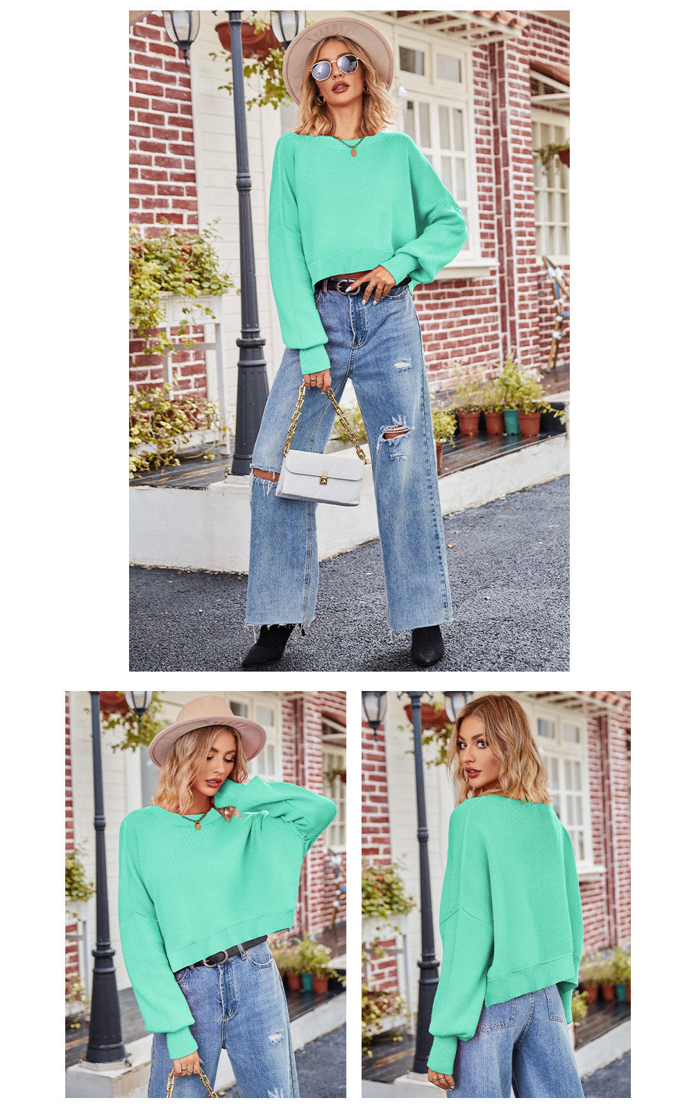 Fashion Round Neck Knitted Pullover Sweaters