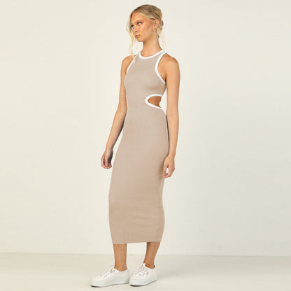 Sexy Backless Knitted Sheath Midi Dresses