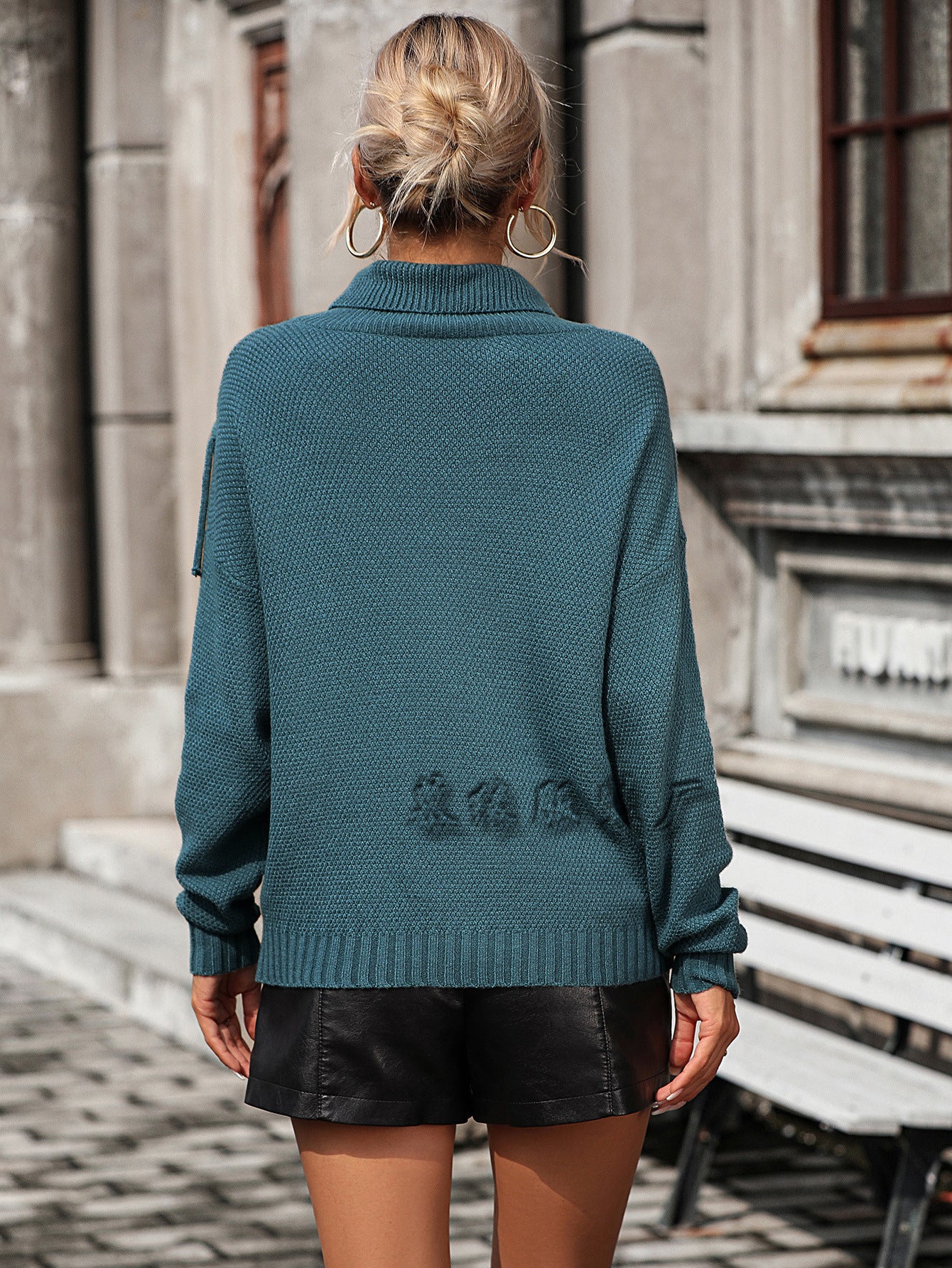Fashion Tassels Knitted Turtle Neck Sweaters for Women