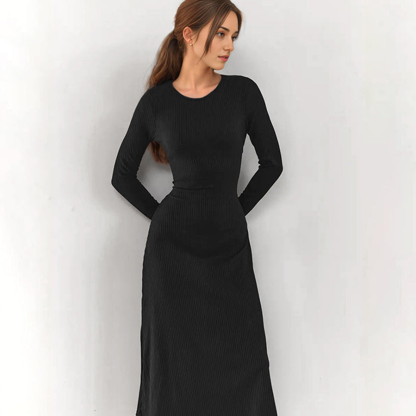 Fashion Round Neck Long Sleeves Dresses