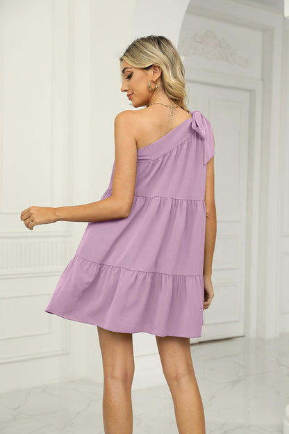 Summer Casual One Shoulder Mini Dresses