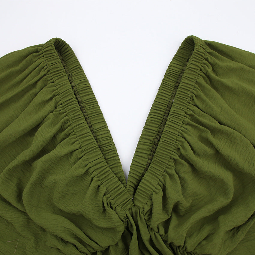 Vintage Designed Green Fall Mini Dresses