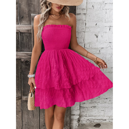 Sexy Strapless Summer Holiday Short Dresses