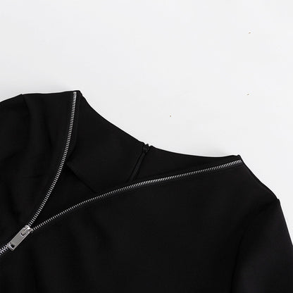 Sexy Designed Zipper Black Sheath Dresses