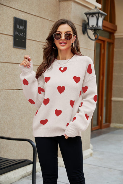 Casual Sweetheart Design Pullover Knitted Sweaters