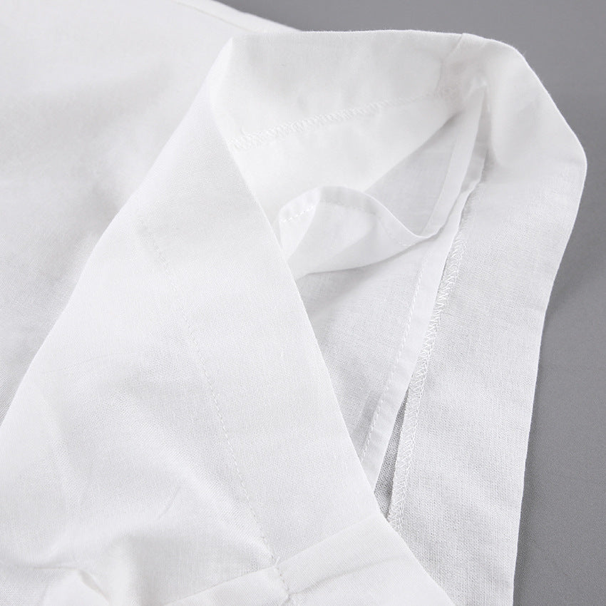Summer Cotton Long Sleeves Shirts and Shorts Suits