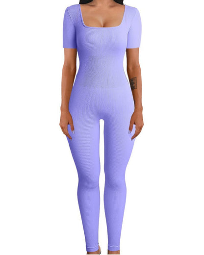 Sexy Short Sleeves Sports Jumpsuits for Women