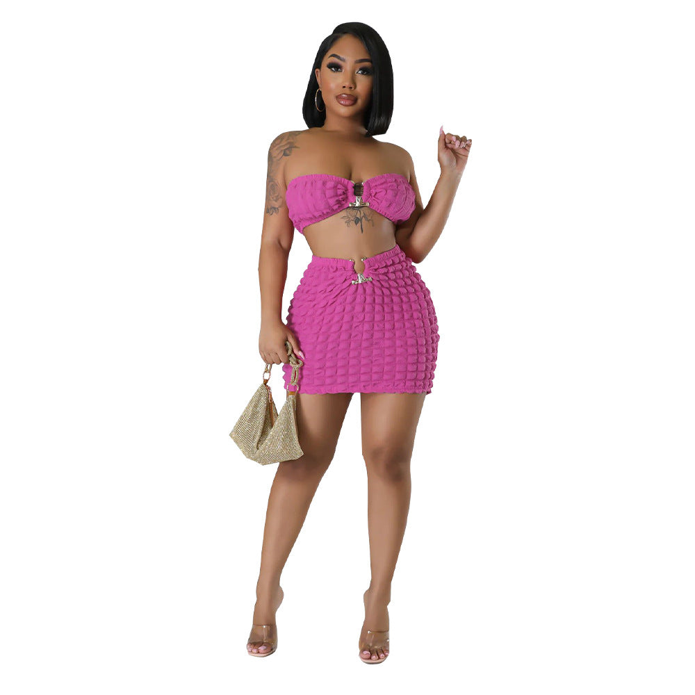 Sexy Strapless Tops and Sheath Skirts Suits