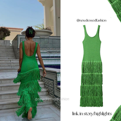 Summer Tassels Sexy Spaghetti Straps Dresses