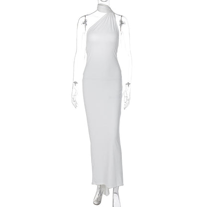 Sexy One Shoulder Sleeveless Long Evening Party Dresses