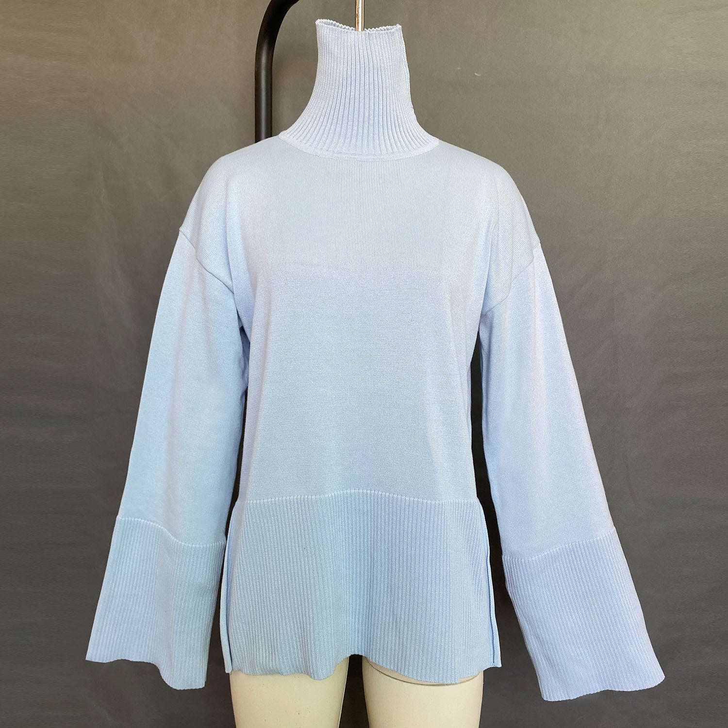 Fashion High Neck Striped Pullover Sweaters