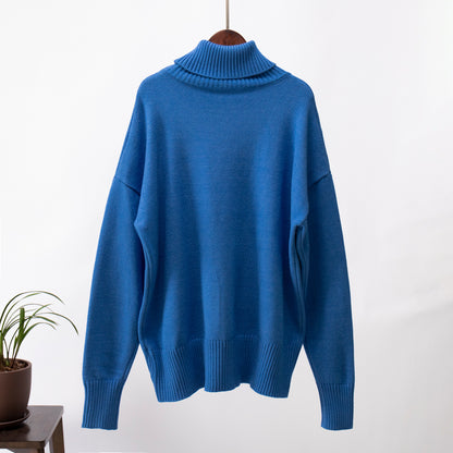 Fashion High Neck Knitted Pullover Sweaters for Women