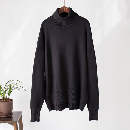 Fashion High Neck Knitted Pullover Sweaters for Women