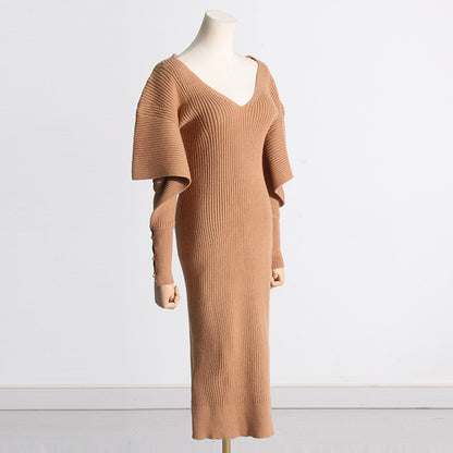 Fashion Designed Midi Length Knitted Dresses