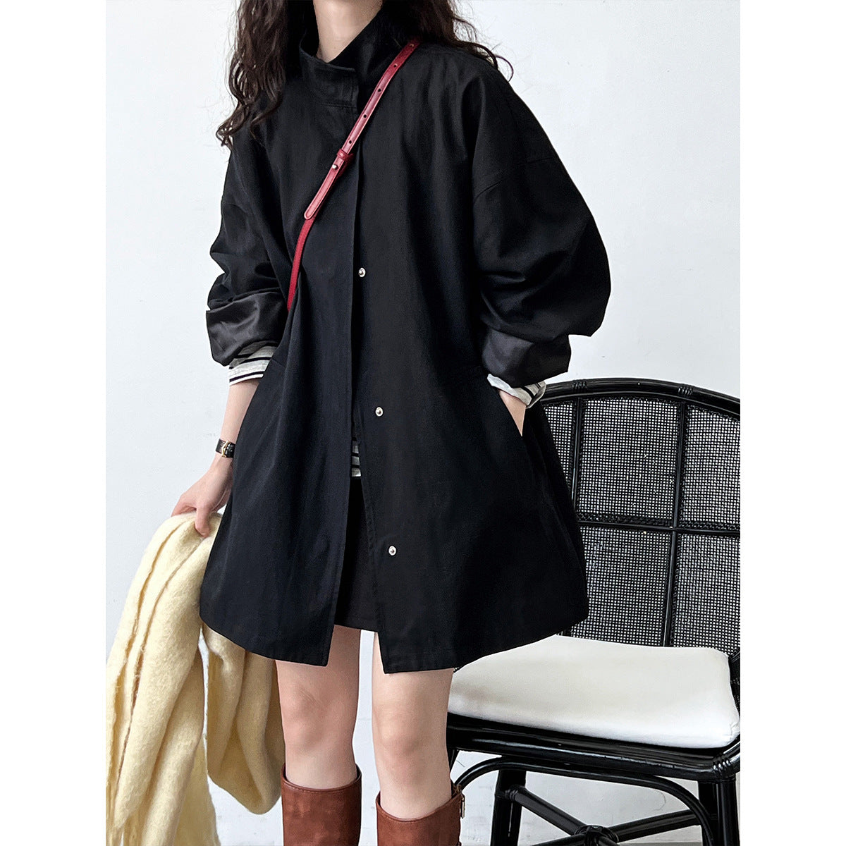 Fashion Stand Collar Oversize Coats