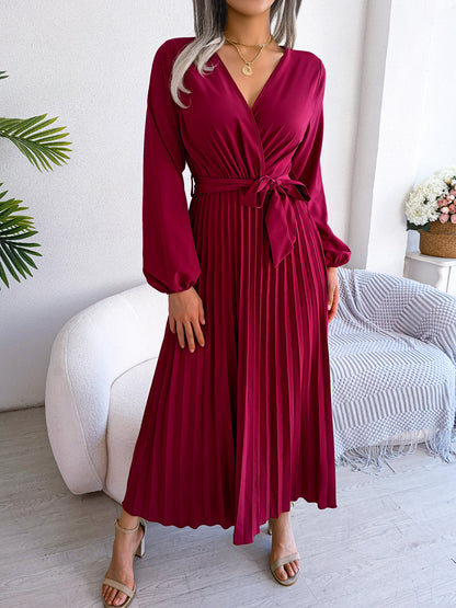 Classy V Neck Long Sleeves Midi Dresses