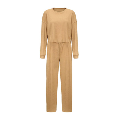 Casual Fall/Winter Two Pieces Tops & Wide Legs Pants