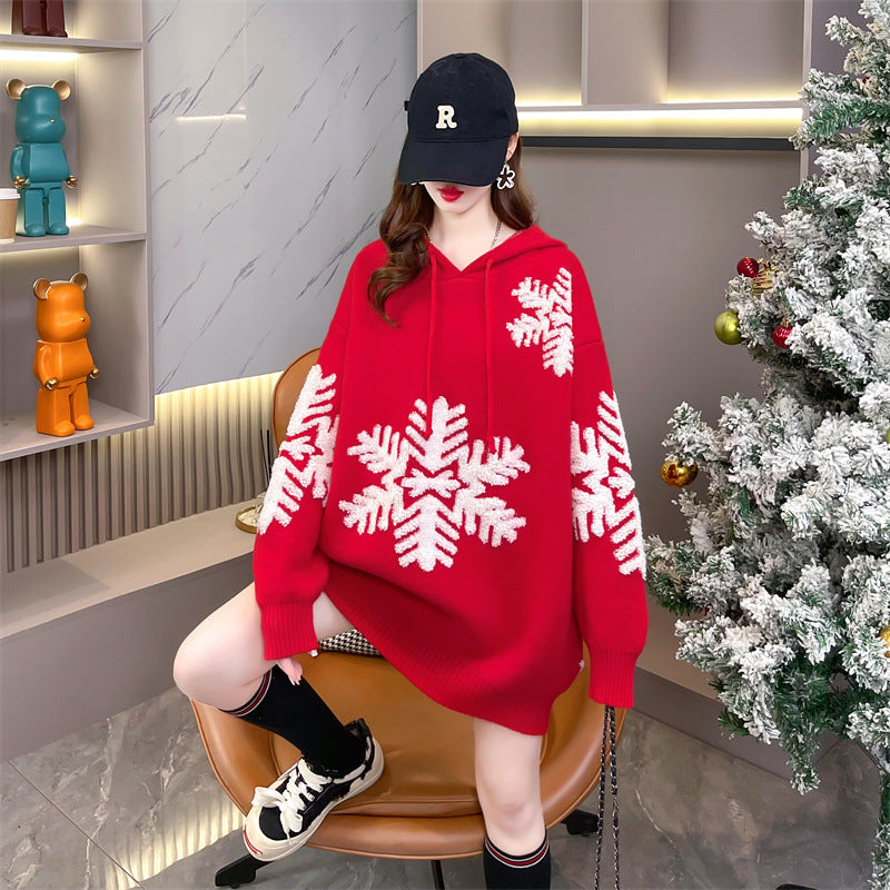 Merry Christmas Winter Knitted Hoodies Sweaters