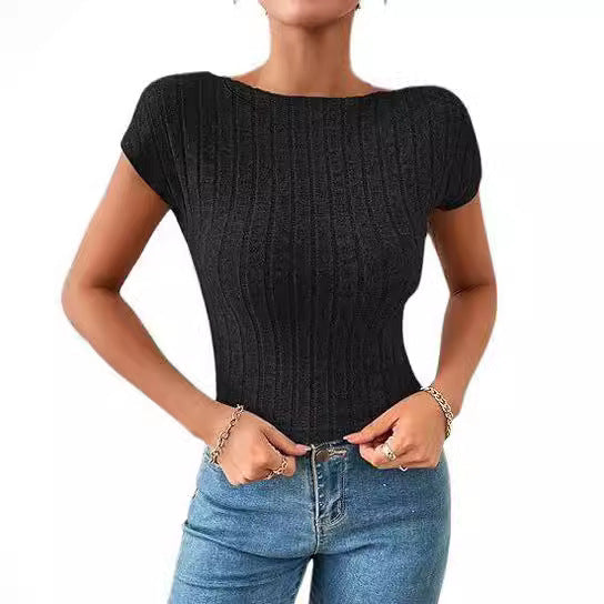Sexy Summer Backless Short T Shirts for Women
