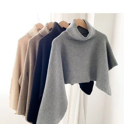 Fashion High Neck Knitted Cloak Scarves