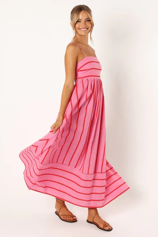 Casual Summer Striped Sleeveless Long Dresses