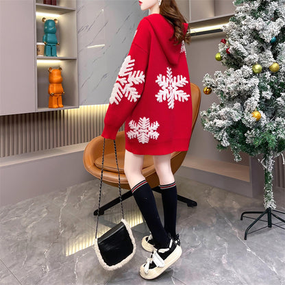 Merry Christmas Winter Knitted Hoodies Sweaters