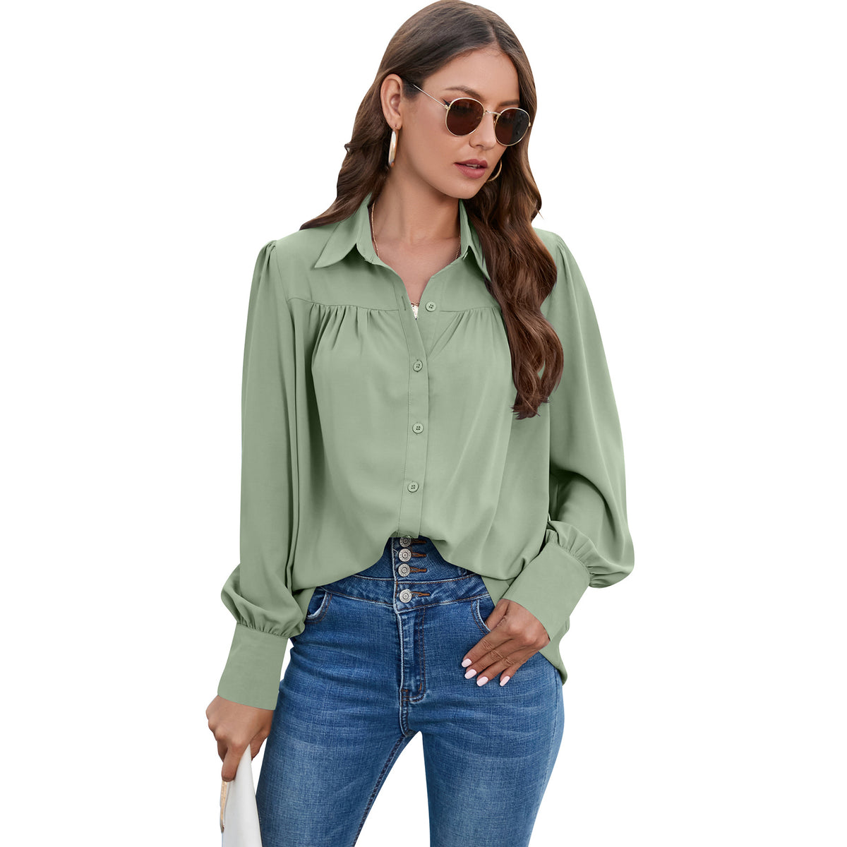 Casual Chiffon Long Sleeves Blouses for Women