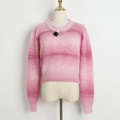 Fashion Lovely 3D Floral Design Short Knitted Sweaters