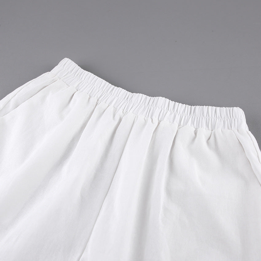 Summer Cotton Long Sleeves Shirts and Shorts Suits
