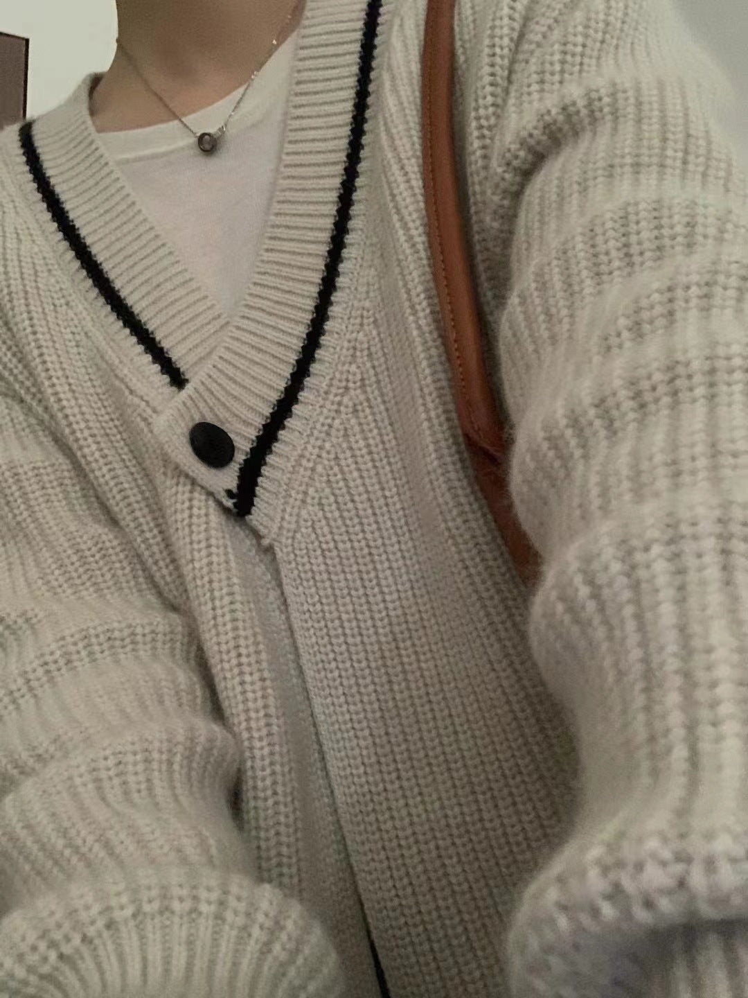 Casual V Neck Knitted One Button Sweater Cardigans