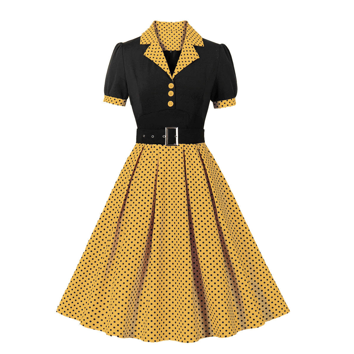 Vintage Polk Dot Short Sleeves Dresses