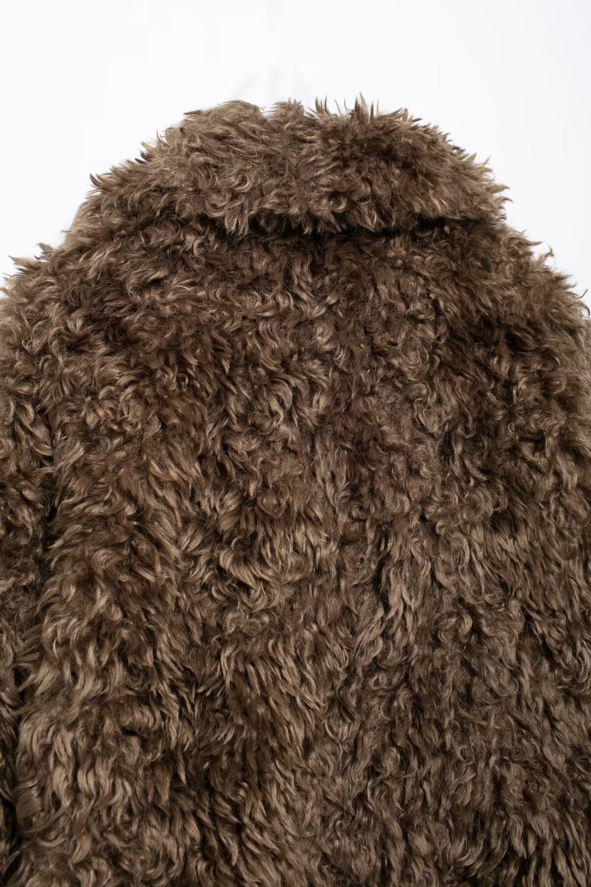 Brown Artificial Fur Short Jacket Coats