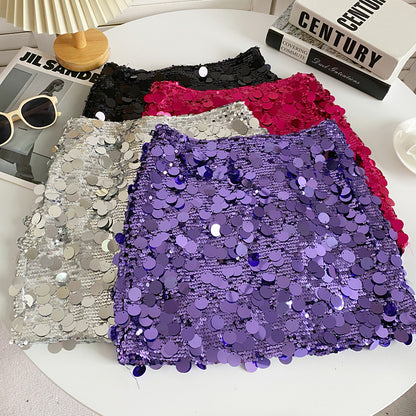 Sexy Sequined Summer A Line Mini Skirts