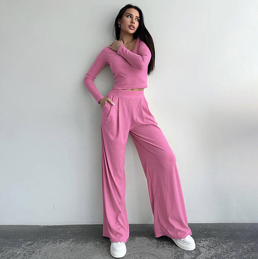 Casual Two Pieces Long Sleeves Tops & Pants