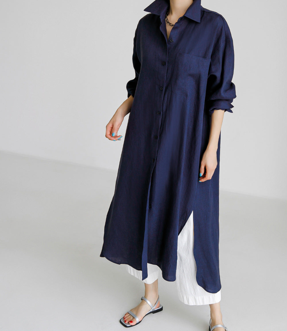Casual Cotton Plus Sizes Long Sleeves Shirts Dresses