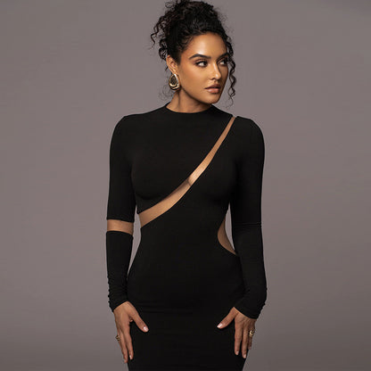 Sexy Fashion Backless Long Sleeves Dresses