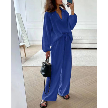 Trendy Women's Linen Two Piece Set with Long Sleeves for Stylish Casual Looks