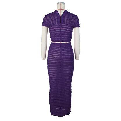 Sexy See Through Knitted Night Party Dress Suits