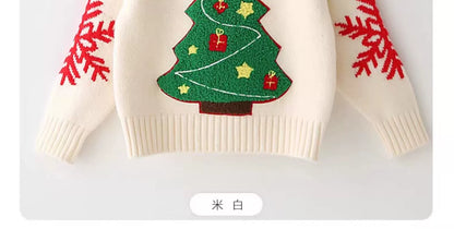 Christmas Tree Design Pullover Sweaters for Kids